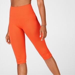 Orange Ribbed Capris